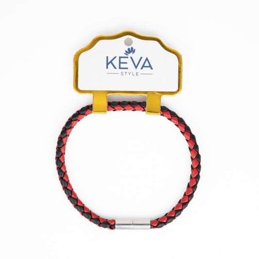 Braided Bracelet - Black + Red