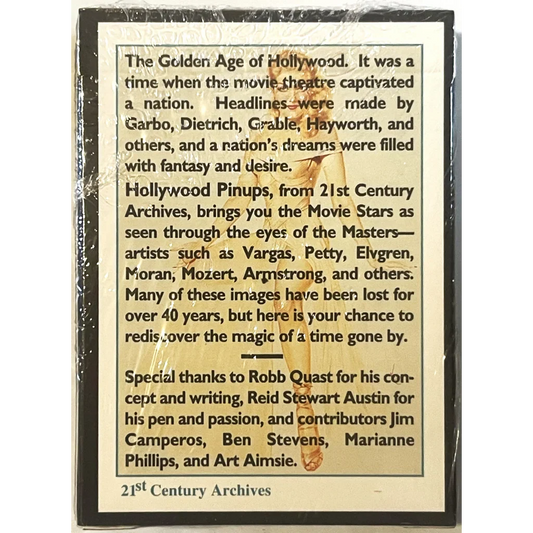 Juego de cartas coleccionables Hollywood Pinups de 1995 – Caja sellada de 21st Century Archives