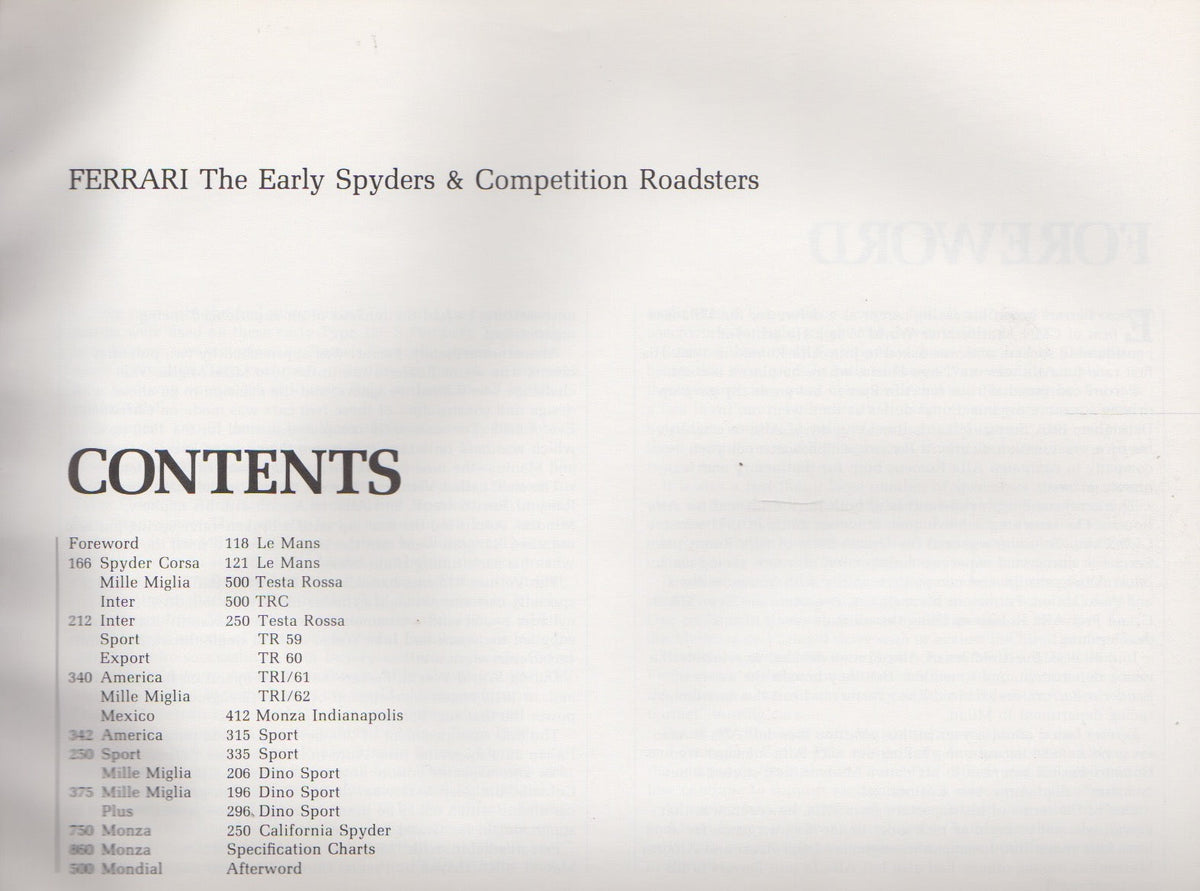 Ferrari, The Early Spyders and Competition Roadsters (2nd Ed)(D Batchelor)