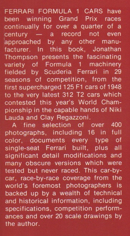 Ferrari Formula 1 Cars (J Thompson)