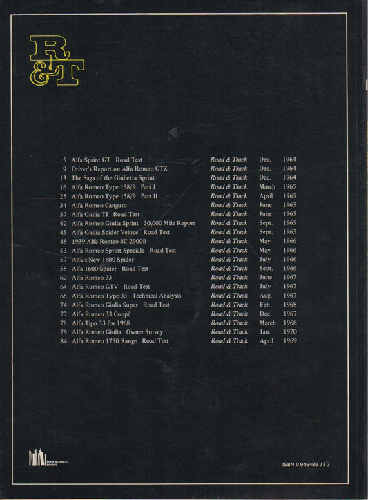 Road & Track on Alfa Romeo 1964-1970