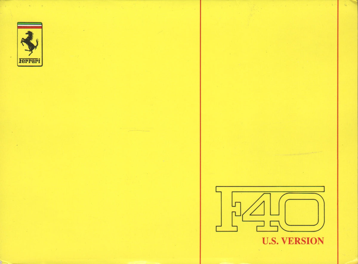 Ferrari F40 Owner's Manual - U.S. Version (606/90)