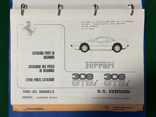 Ferrari 308 GTBi & GTSi Spare Parts Catalogue U.S. Version (222/81)