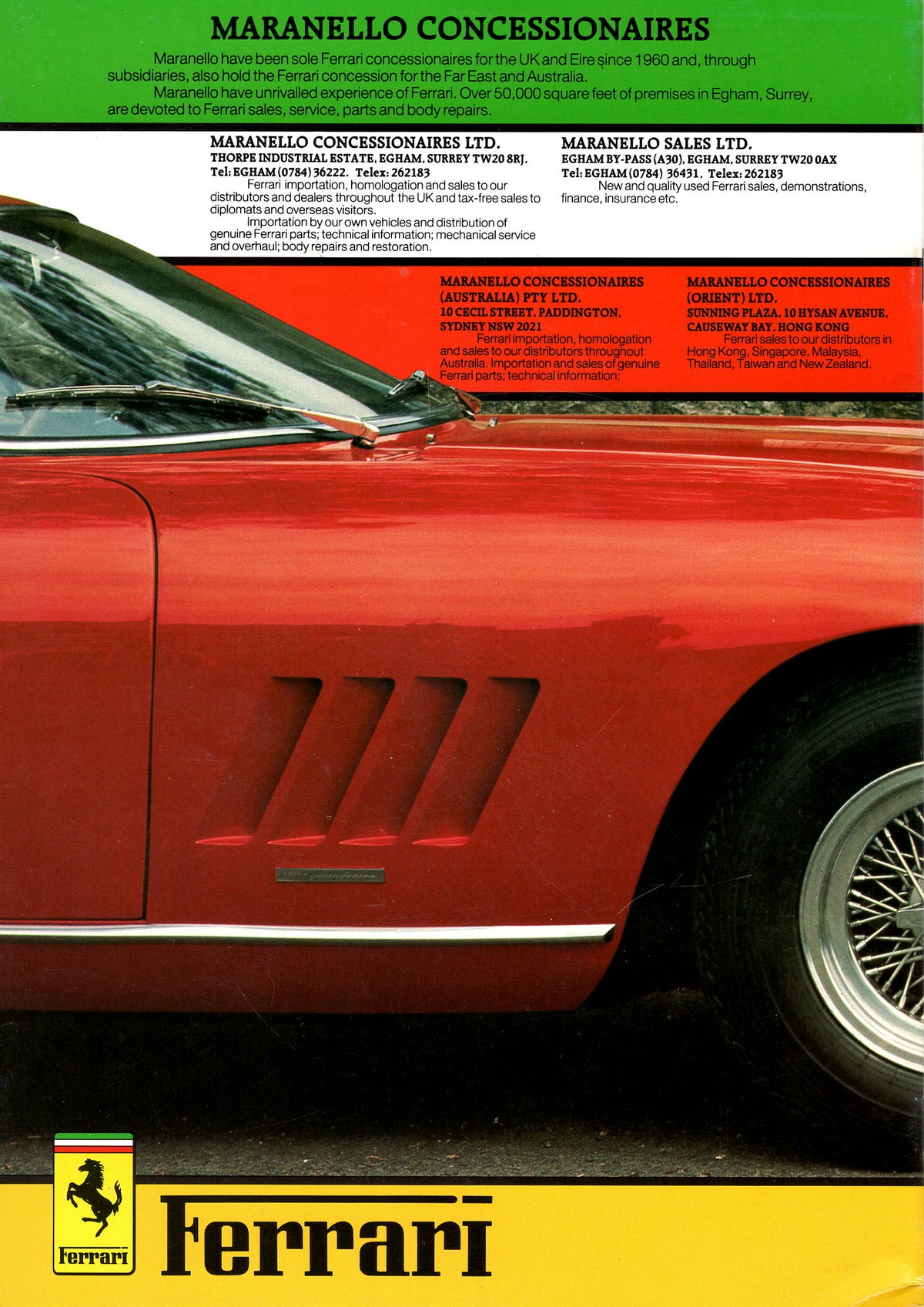 Ferrari guide to cars since 1959 to 1986