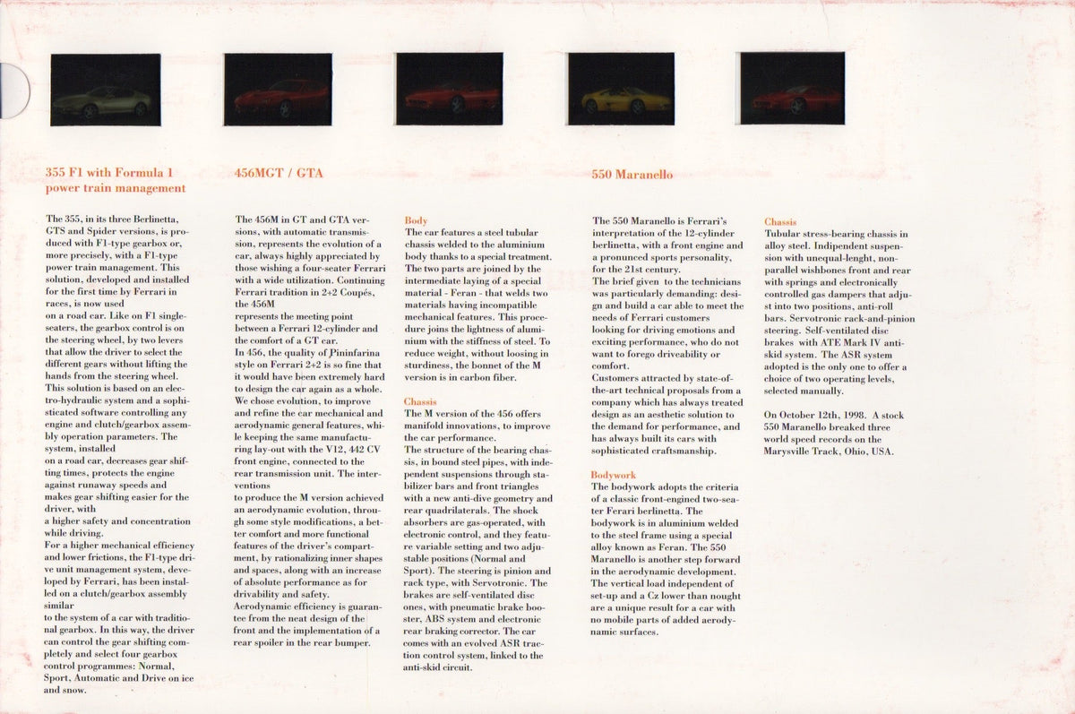 Ferrari Press Kit 1999 NAIAS Detroit