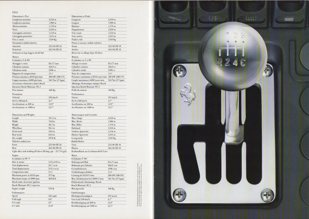 Ferrari F355 Brochure (947/95 - 5M-05/97)