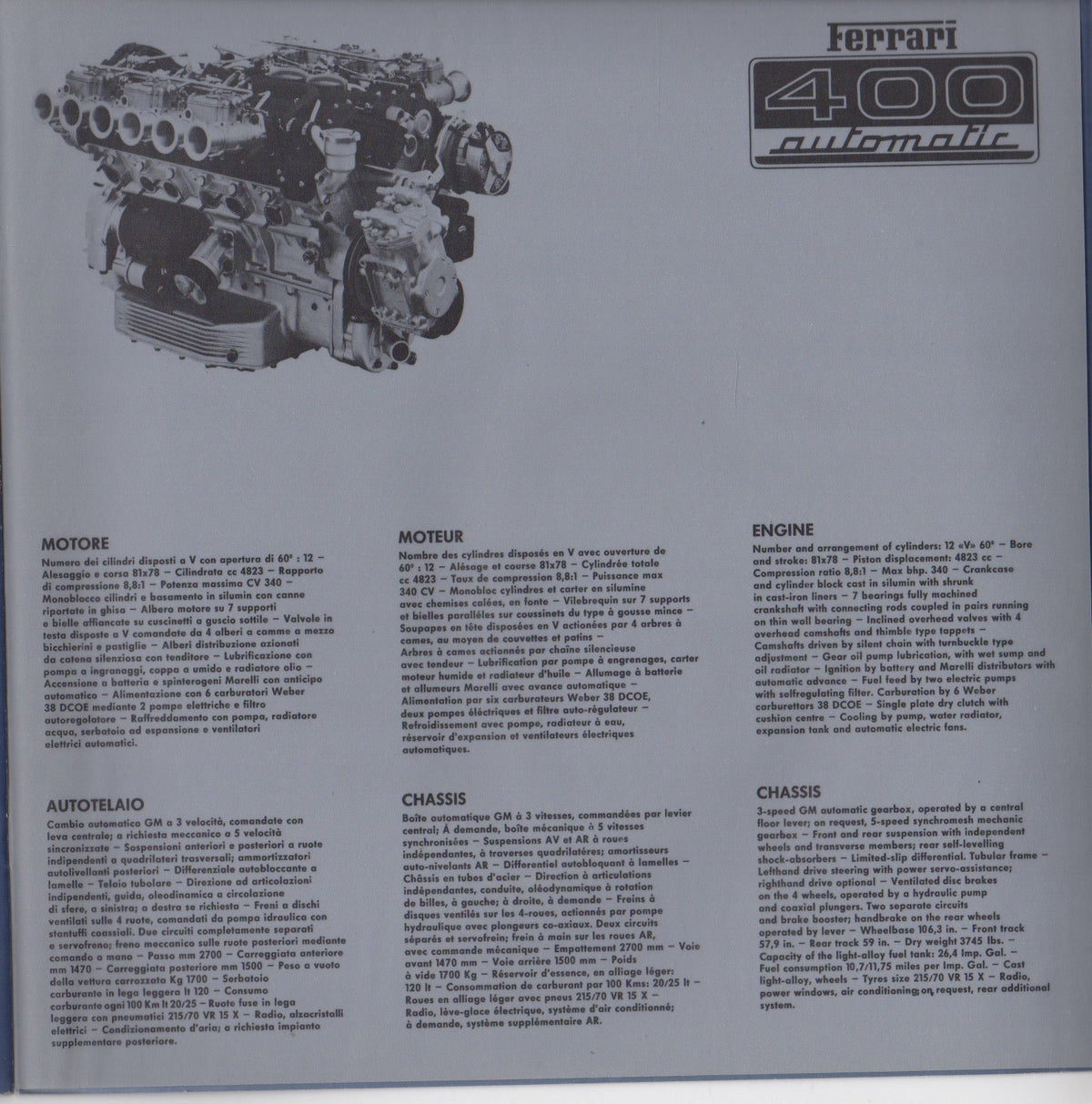 Ferrari 400 Automatic Prestige Brochure (132/76)