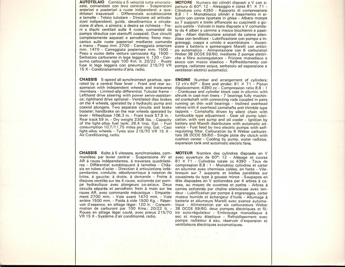 Ferrari 365 GT4/2+2 Brochure (69/72)