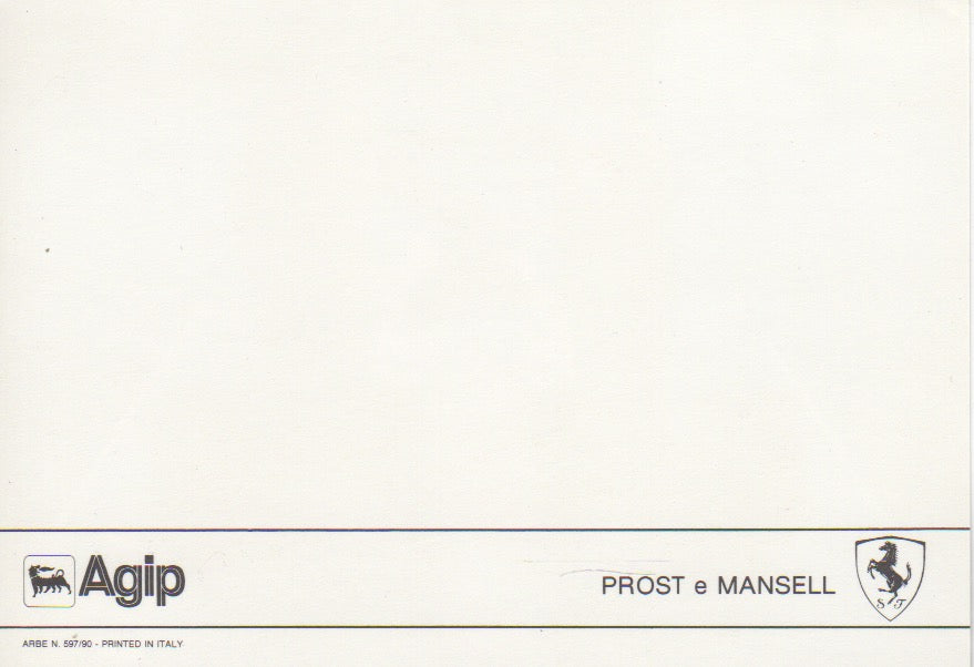 Ferrari Postcard - Alain Prost & Nigel Mansell (597/90)