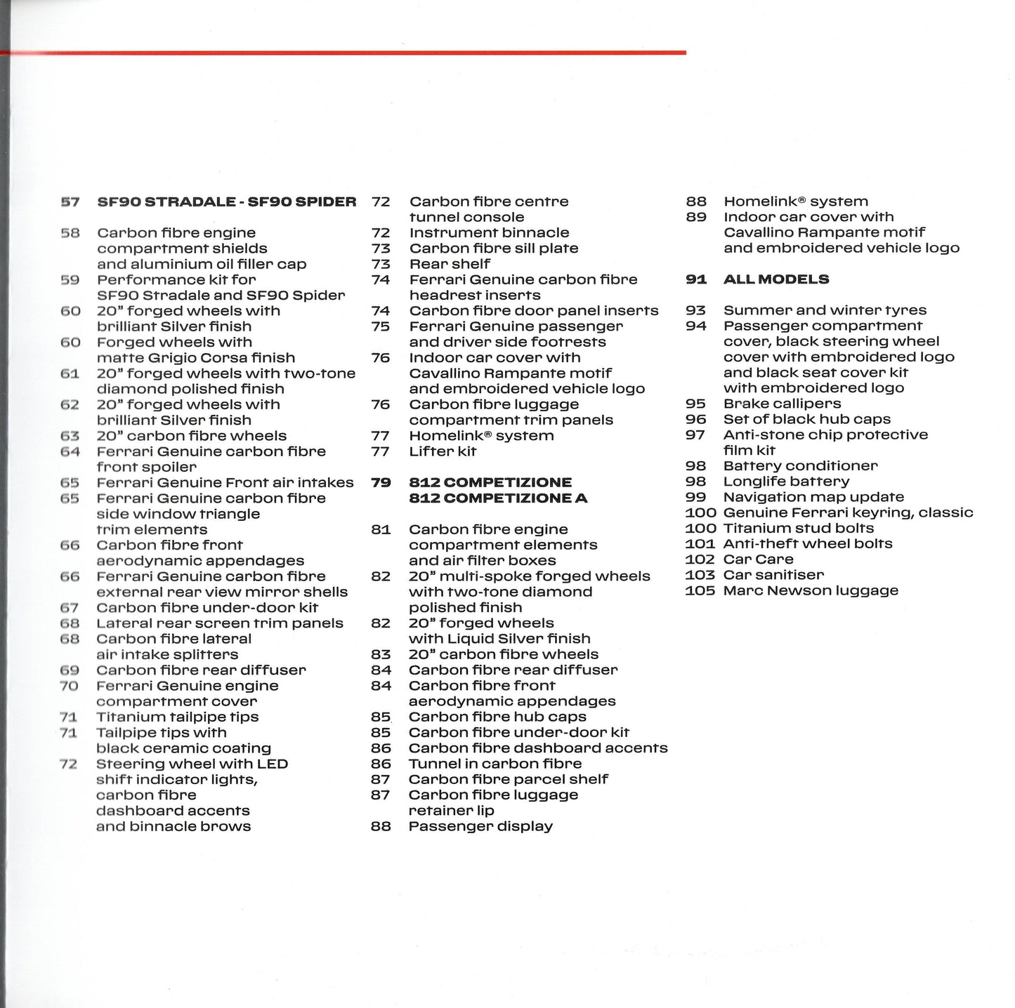 Ferrari Genuine Accessories - Models In Production Brochure 2022-23 (095998306)