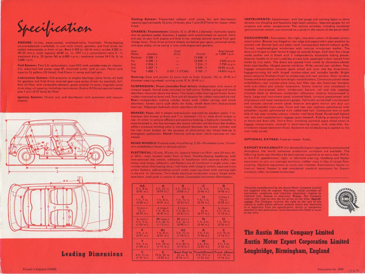 Austin Cooper Brochure 1963