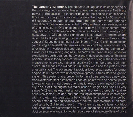 Jaguar V-12 E-Type Brochure 1971
