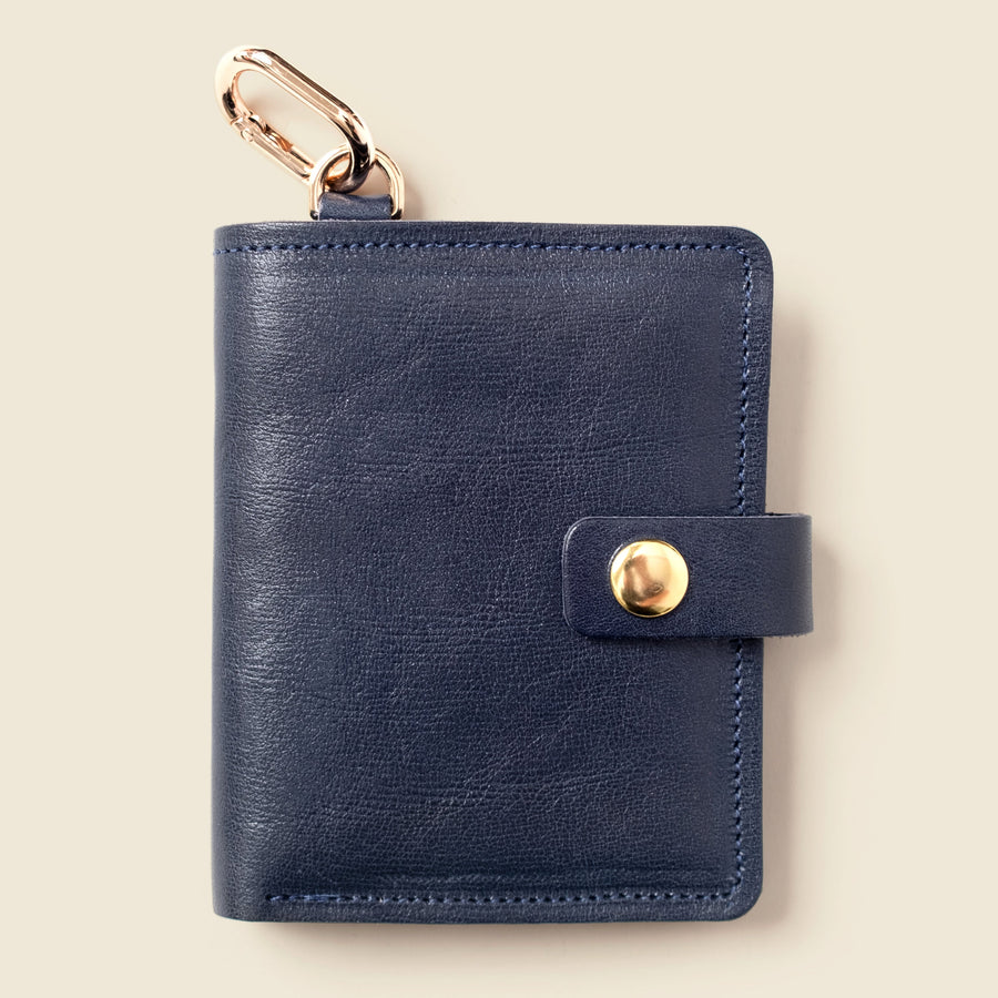 CASUPO leather bifold wallet in marine blue