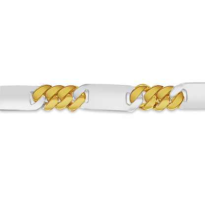 Figaro Bar Solid White/Yellow/Rose Gold Handmade Necklace , 8mm, 16-30 Inch
