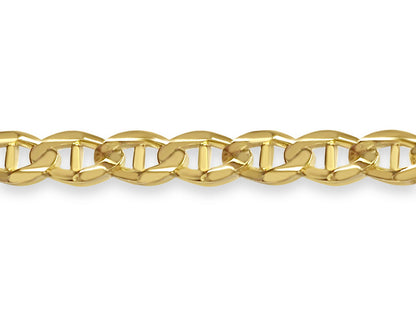 Anchor Mariner Solid White/Yellow/Rose Gold Handmade Bracelet , 13mm, 6.5-10 Inch