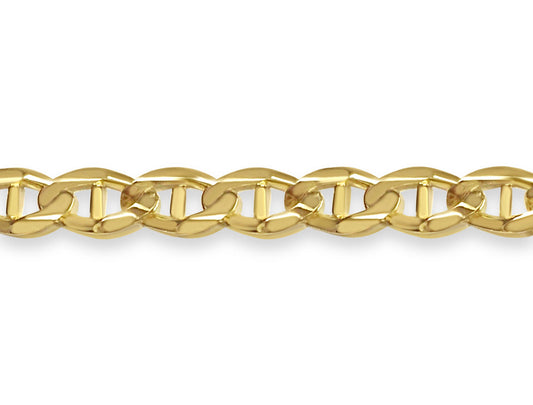 Anchor Mariner Solid White/Yellow/Rose Gold Handmade Bracelet , 13mm, 6.5-10 Inch