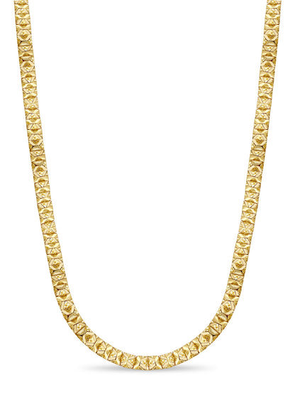 Nugget Solid White/Yellow/Rose Gold Handmade Necklace , 9mm, 16-30 Inch
