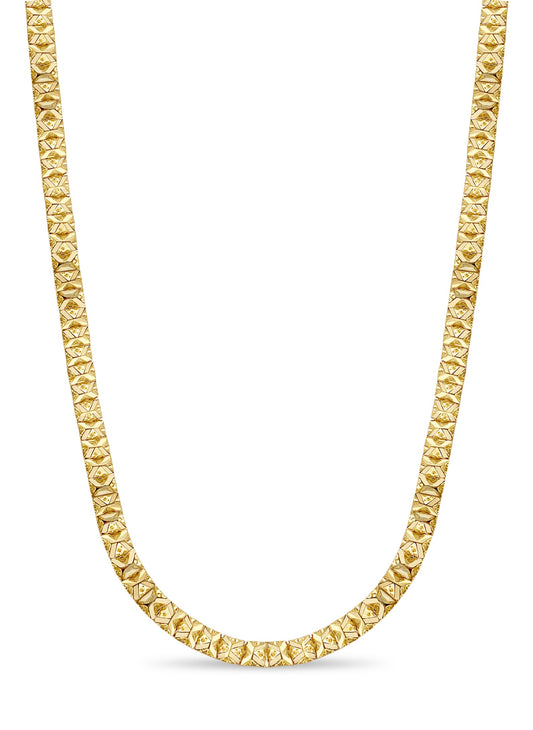 Nugget Solid White/Yellow/Rose Gold Handmade Necklace , 9mm, 16-30 Inch
