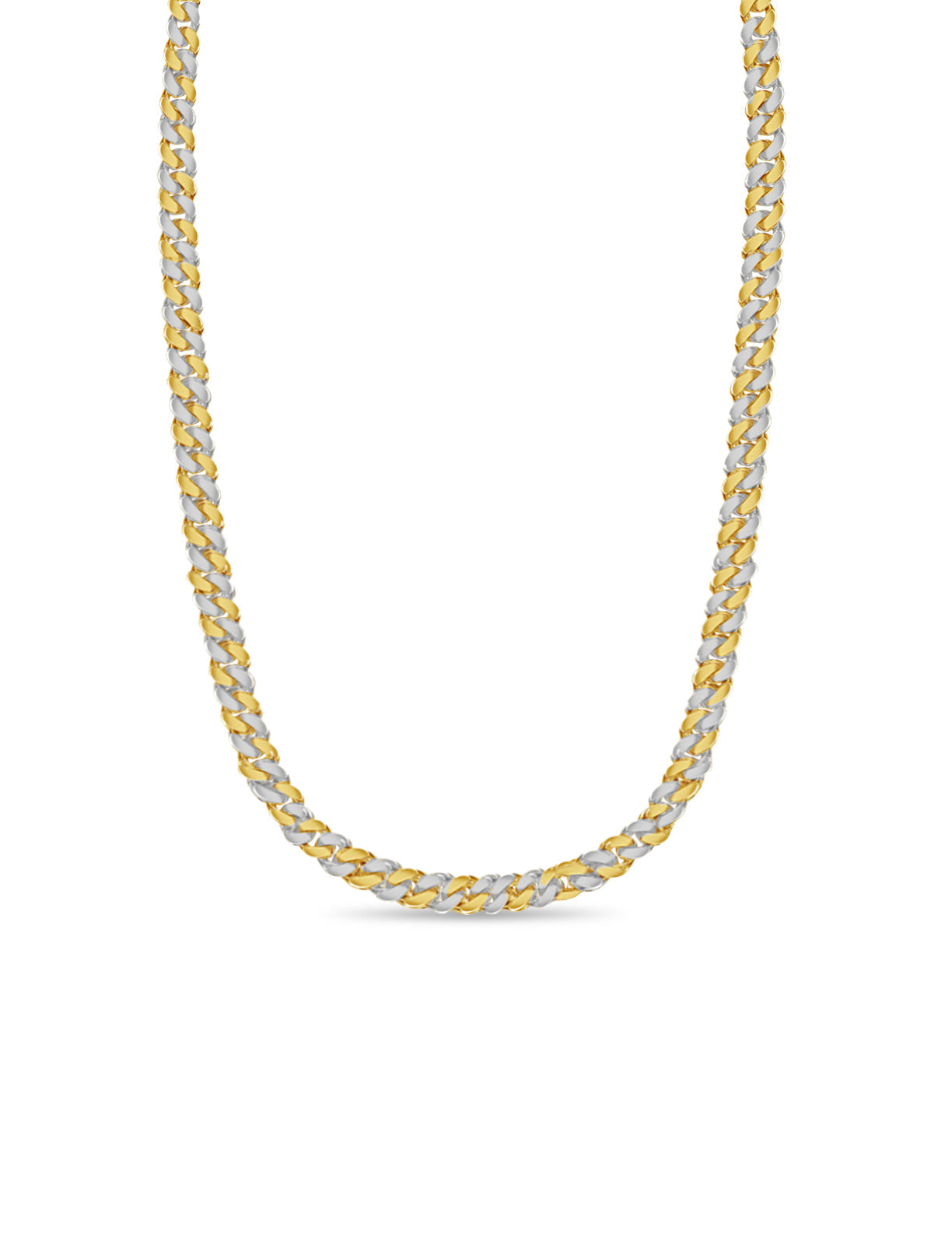 Miami Cuban Solid White/Yellow/Rose Gold Handmade Necklace , 13mm, 16-30 Inch