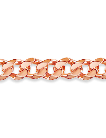 Curb Solid White/Yellow/Rose Gold Handmade Necklace , 11mm, 16-30 Inch