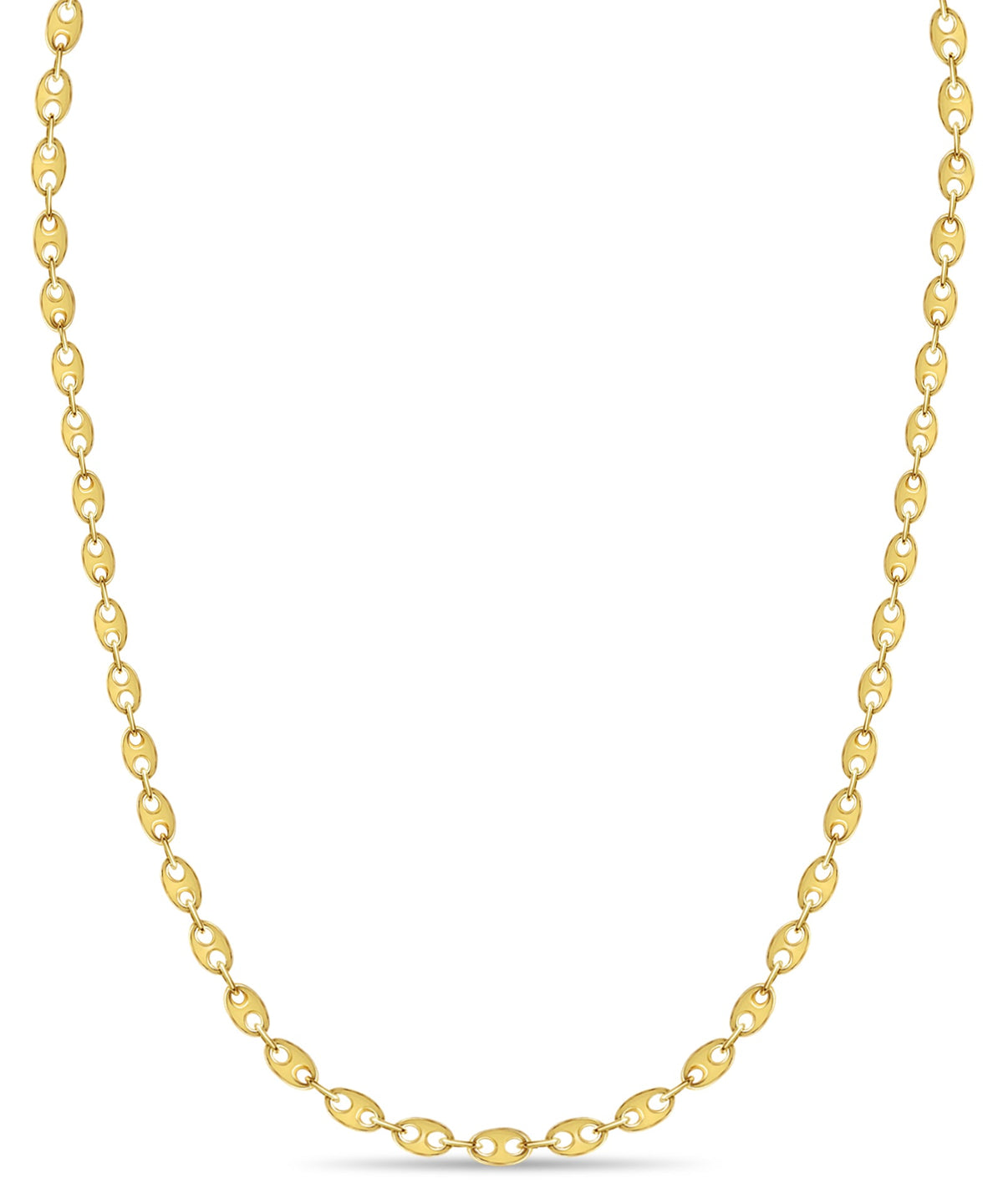 Mariner Solid White/Yellow/Rose Gold Handmade Necklace , 9mm, 16-30 Inch