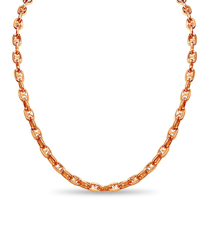 Anchor Mariner Solid White/Yellow/Rose Gold Handmade Necklace , 5mm, 16-30 Inch
