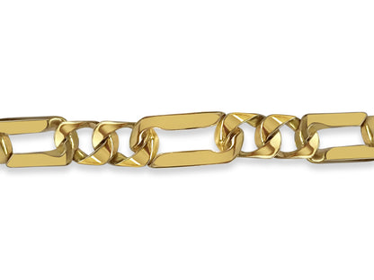 Figaro Solid White/Yellow/Rose Gold Handmade Necklace , 7mm, 16-30 Inch