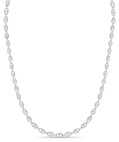 Mariner Solid White/Yellow/Rose Gold Handmade Necklace , 9mm, 16-30 Inch