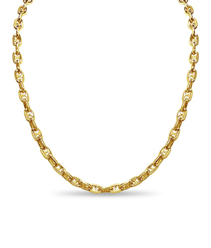 Anchor Mariner Solid White/Yellow/Rose Gold Handmade Necklace , 5mm, 16-30 Inch