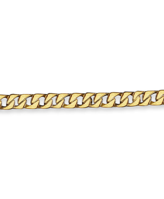 Curb Solid White/Yellow/Rose Gold Handmade Necklace , 9mm, 16-30 Inch