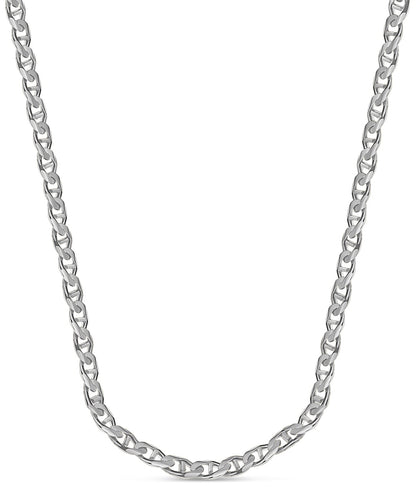 Mariner Solid White/Yellow/Rose Gold Handmade Necklace , 17mm, 16-30 Inch