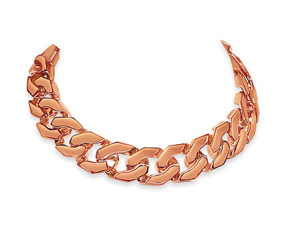 Curb Solid White/Yellow/Rose Gold Handmade Bracelet , 15mm, 6.5-10 Inch