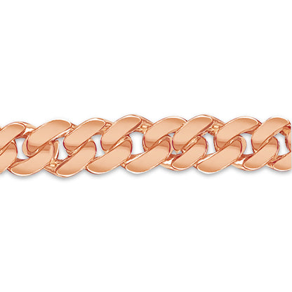 Curb Solid White/Yellow/Rose Gold Handmade Bracelet , 12mm, 6.5-10 Inch