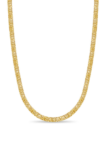 Nugget Solid White/Yellow/Rose Gold Handmade Necklace , 7mm, 16-30 Inch