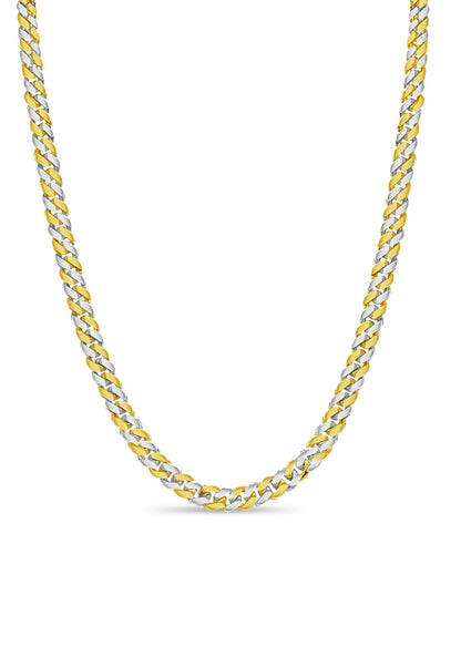 Miami Cuban Solid White/Yellow/Rose Gold Handmade Necklace , 8mm, 16-30 Inch