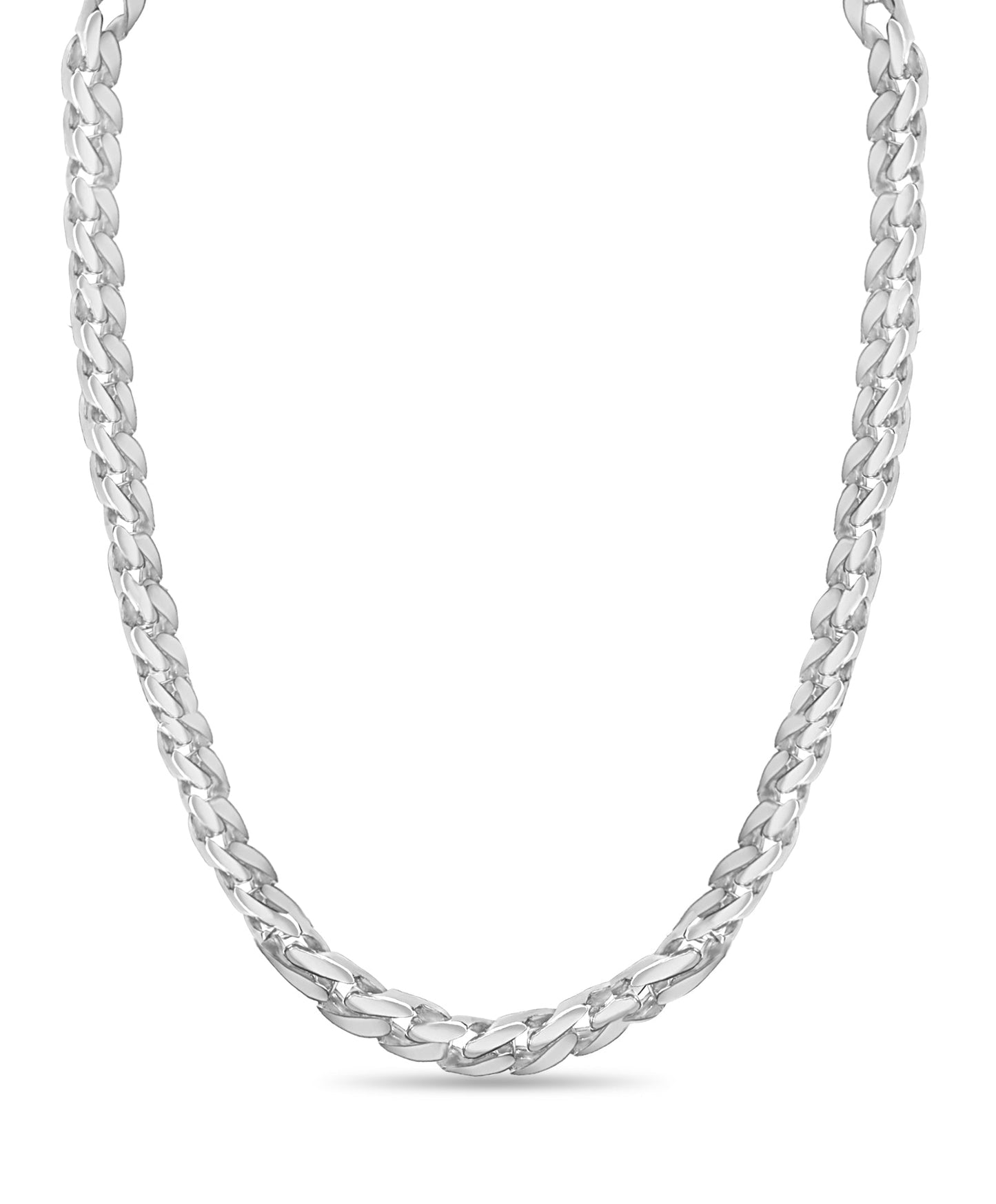 Curb Solid White/Yellow/Rose Gold Handmade Necklace , 16mm, 16-30 Inch
