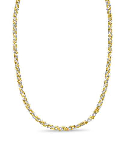 Curb Solid White/Yellow/Rose Gold Handmade Necklace , 9mm, 16-30 Inch