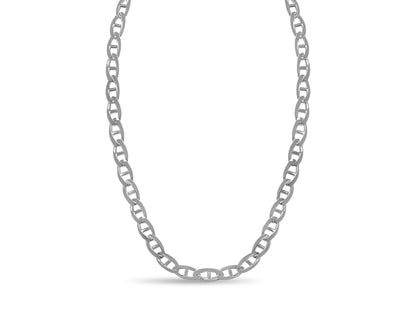 Anchor Mariner Solid White/Yellow/Rose Gold Handmade Necklace , 9mm, 16-30 Inch