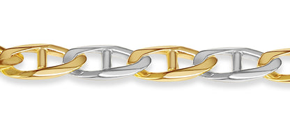 Mariner Solid White/Yellow/Rose Gold Handmade Bracelet , 11mm, 6.5-10 Inch