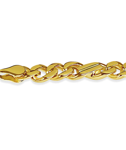 Curb Solid White/Yellow/Rose Gold Handmade Necklace , 7mm, 16-30 Inch