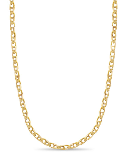Mariner Solid White/Yellow/Rose Gold Handmade Necklace , 11mm, 16-30 Inch