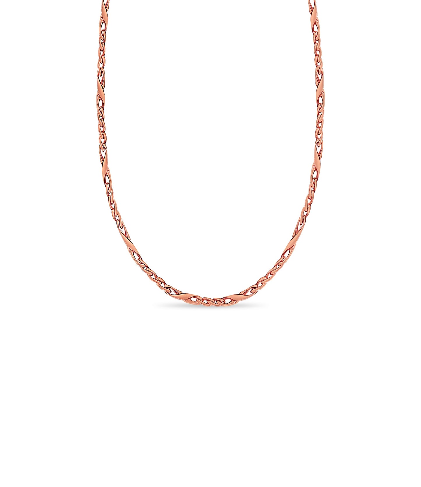 XO Curb Solid White/Yellow/Rose Gold Handmade Necklace , 6mm, 16-30 Inch