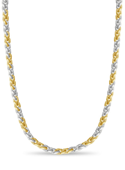 Curb Solid White/Yellow/Rose Gold Handmade Necklace , 13mm, 16-30 Inch