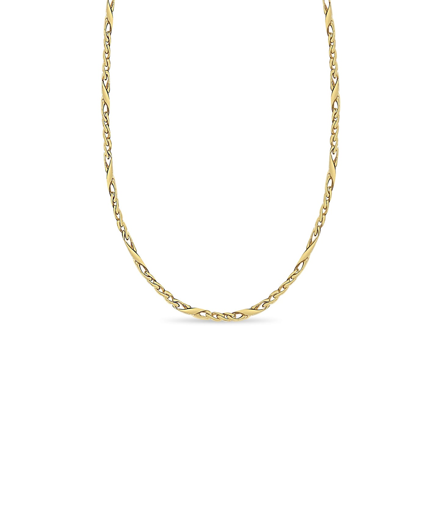 XO Curb Solid White/Yellow/Rose Gold Handmade Necklace , 6mm, 16-30 Inch