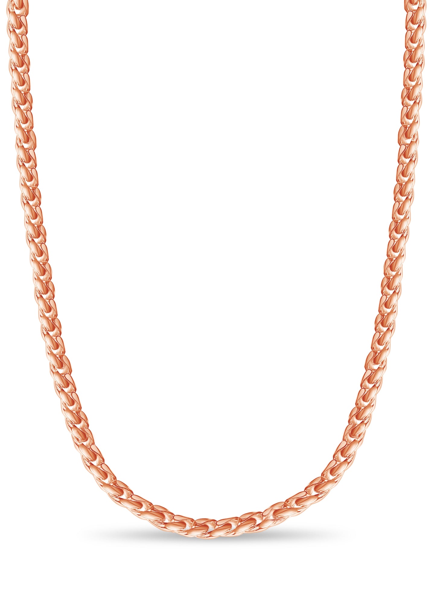 Curb Solid White/Yellow/Rose Gold Handmade Necklace , 13mm, 16-30 Inch