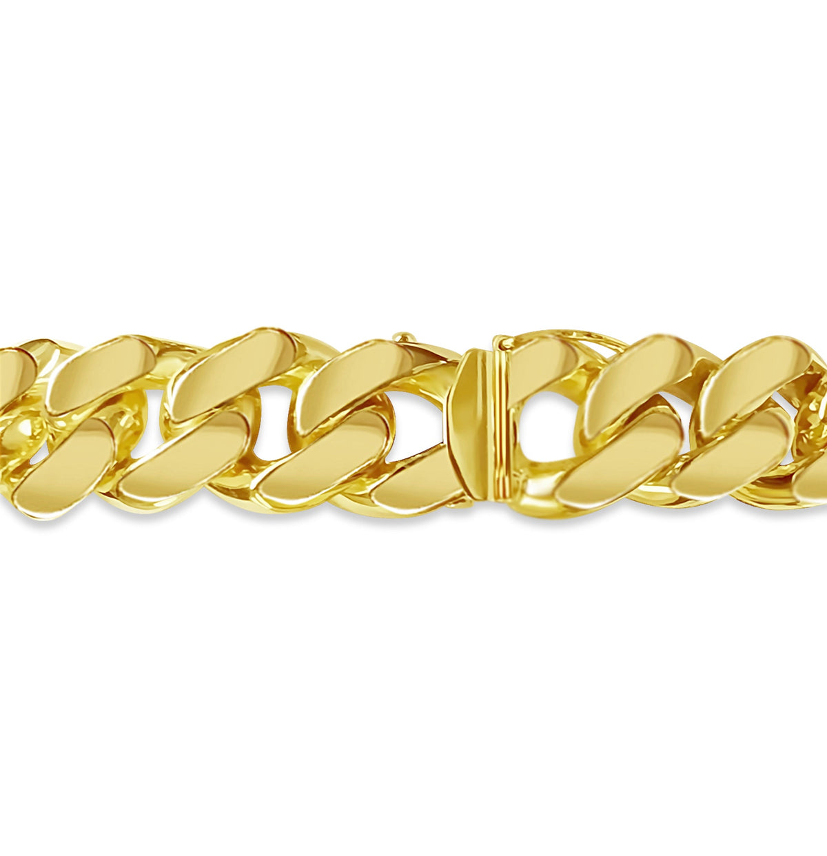 ID Curb Solid White/Yellow/Rose Gold Handmade Bracelet , 15mm, 6.5-10 Inch