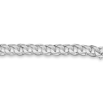 ID Curb Solid White/Yellow/Rose Gold Handmade Bracelet , 9mm, 6.5-10 Inch