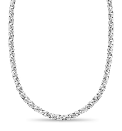 Curb Solid White/Yellow/Rose Gold Handmade Necklace , 13mm, 16-30 Inch