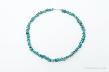 Vintage Southwestern Turquoise Beads Sterling Silver Necklace