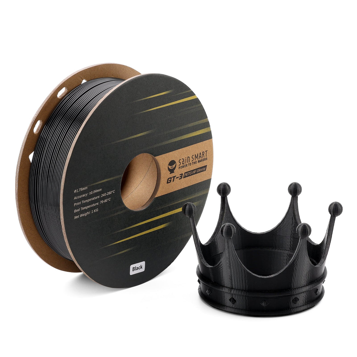 GT-3 High Speed PETG Filament, Glossy, 1.75mm, +/-0.04mm, 1KG, Black White Transparent — photo 1 of 9
